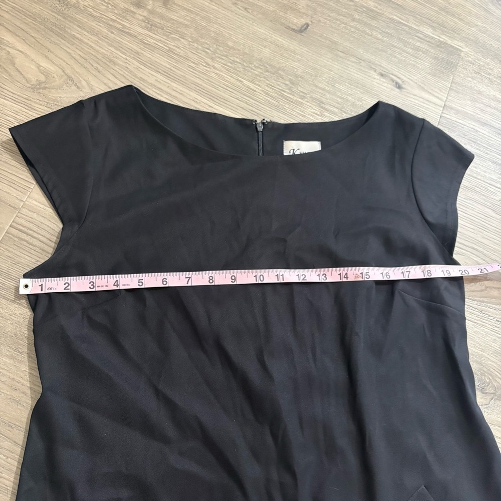 K Studio Black Dress Pockets LBD Cap Sleeves Career Party Work Women's Sz 14 - Picture 6 of 7